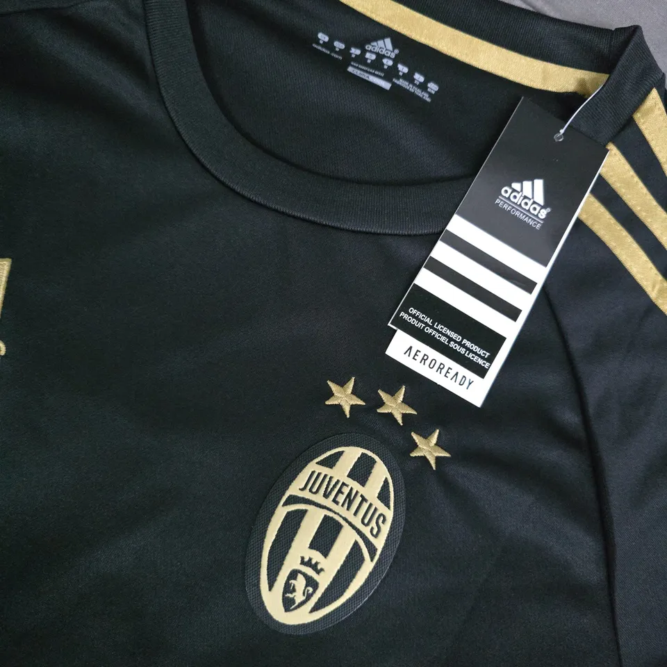 JUVENTUS FC ADIDAS BLACK JERSEY – POGBA 10, JEEP SPONSOR, CHAMPIONS LEAGUE PATCH