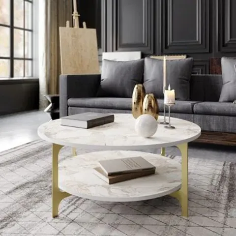 BOXED FOUR LEGS COFFEE TABLE WITH STORAGE (1 BOX)