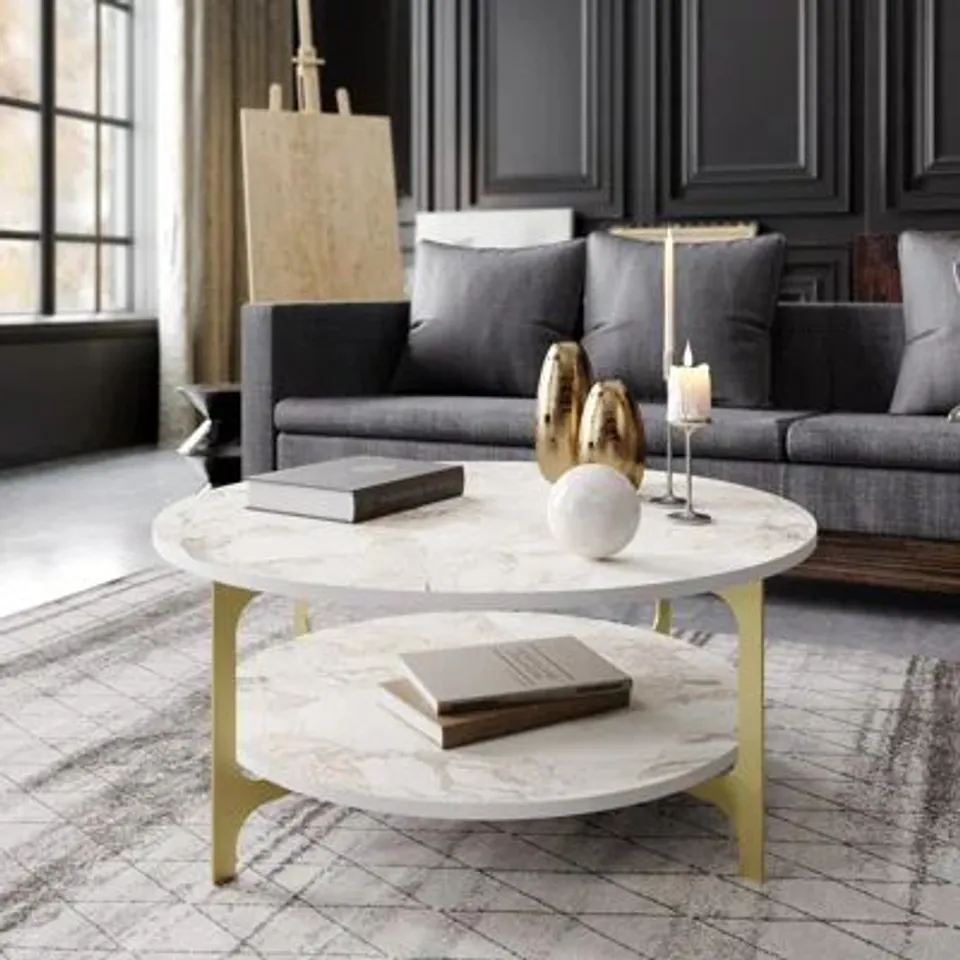 BOXED FOUR LEGS COFFEE TABLE WITH STORAGE (1 BOX)