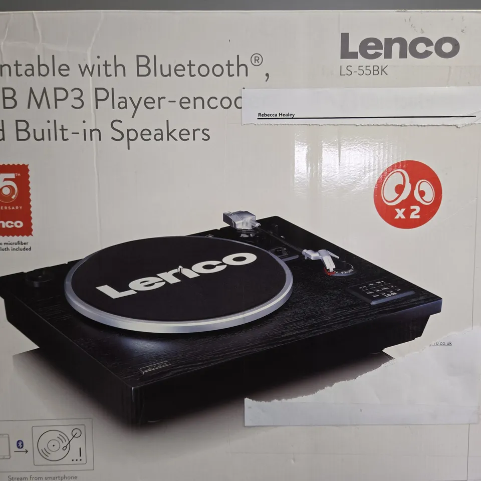 LENCO WITH BLUETOOTH, USB MP3 PLAYER-ENCODER AND BUILT-IN SPEAKERS
