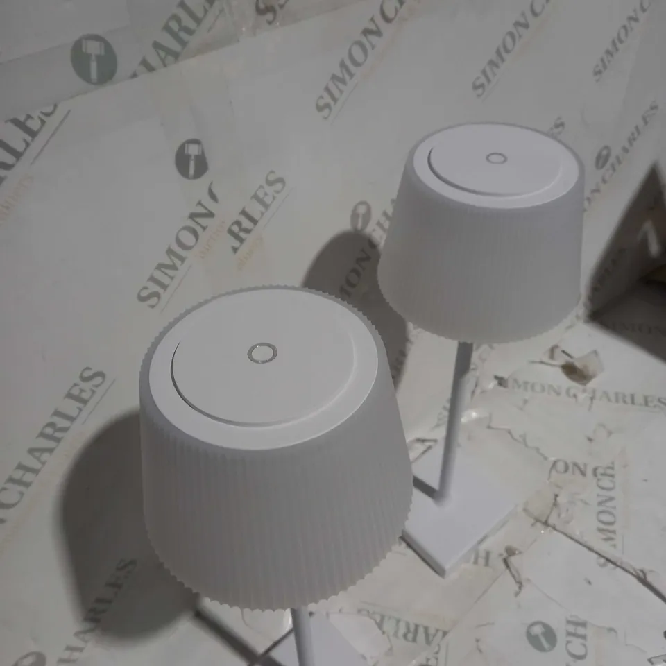BOXED SFIXX SET OF 2 INDOOR OUTDOOR TOUCH TABLE LIGHTS - WHITE
