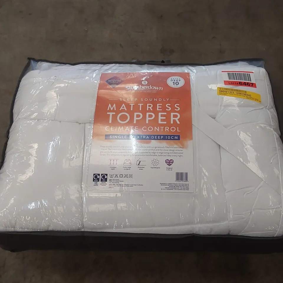 BAGGED SLEEP SOUNDLY CLIMATE CONTROL EXTRA DEEP 10CM MATTRESS TOPPER - SINGLE