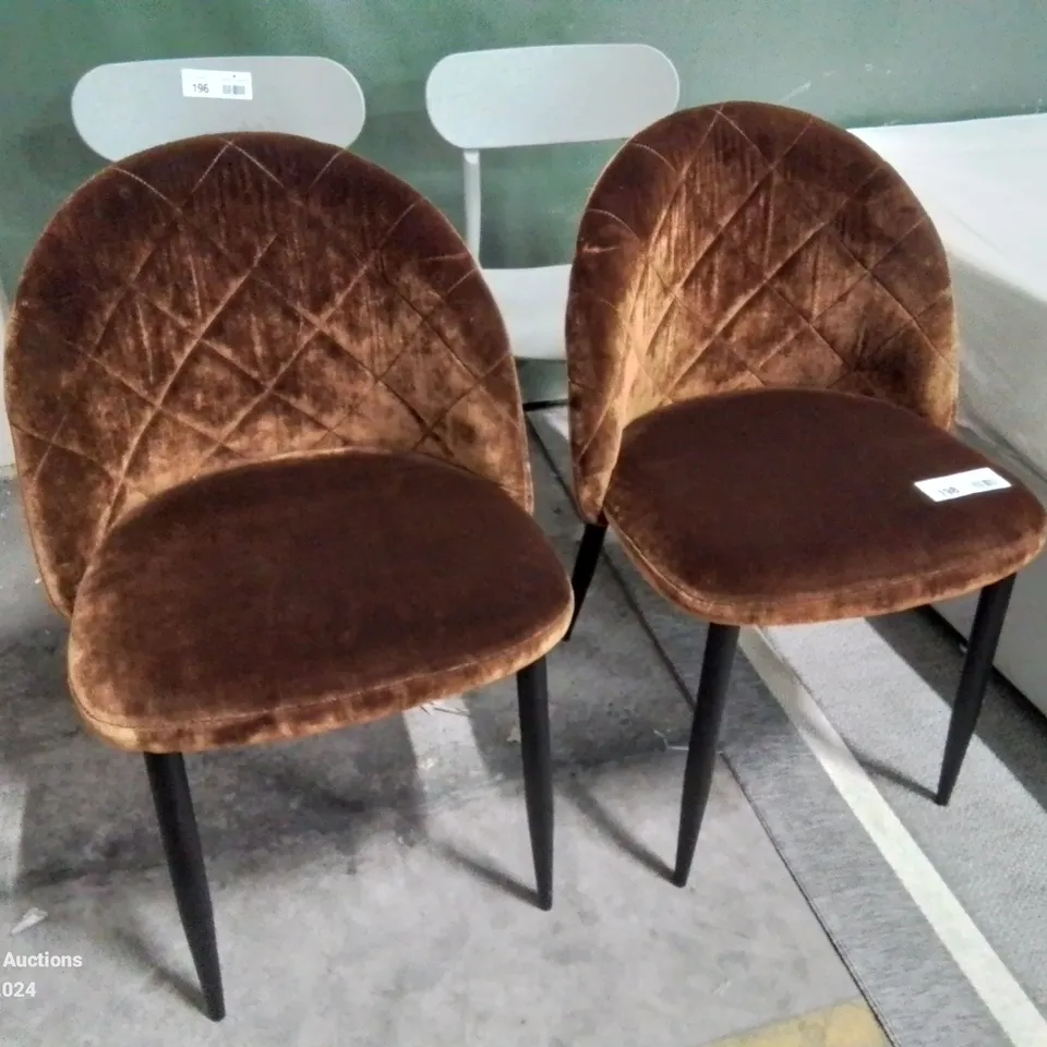 QUALITY EX-SHOWROOM PAIR OF BURNT ORANGE FABRIC CHAIRS