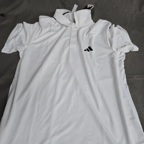 ADIDAS BASE POLO SHIRT – WHITE/BLACK, UK M 