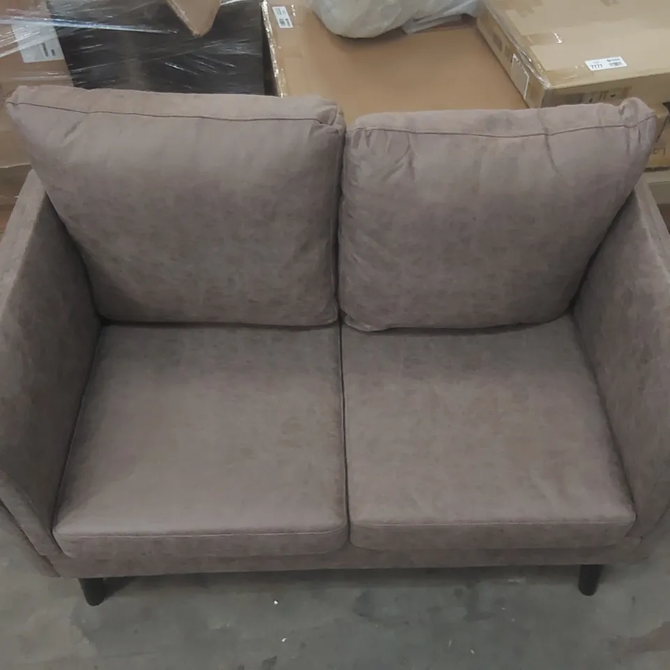 QUALITY DESIGNER UPHOLSTERED LOVESEAT - BROWN