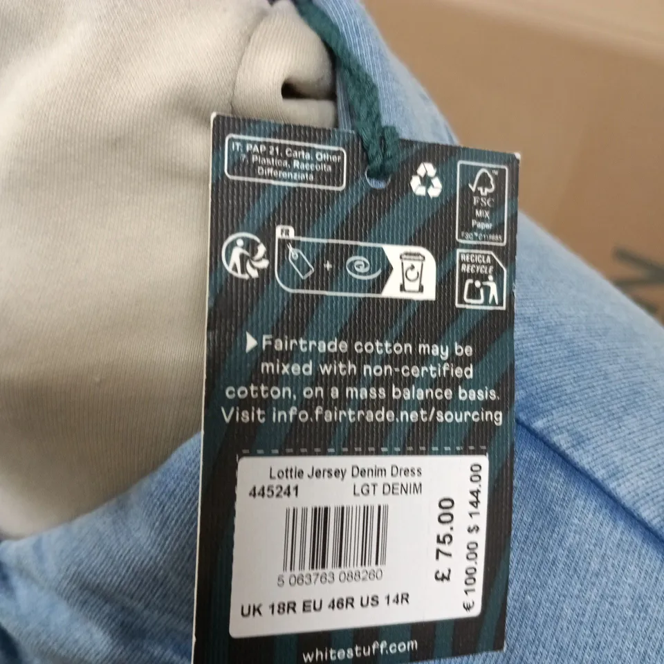 WHITE STUFF LOTTIE JERSEY DENIM DRESS – UK SIZE 18R