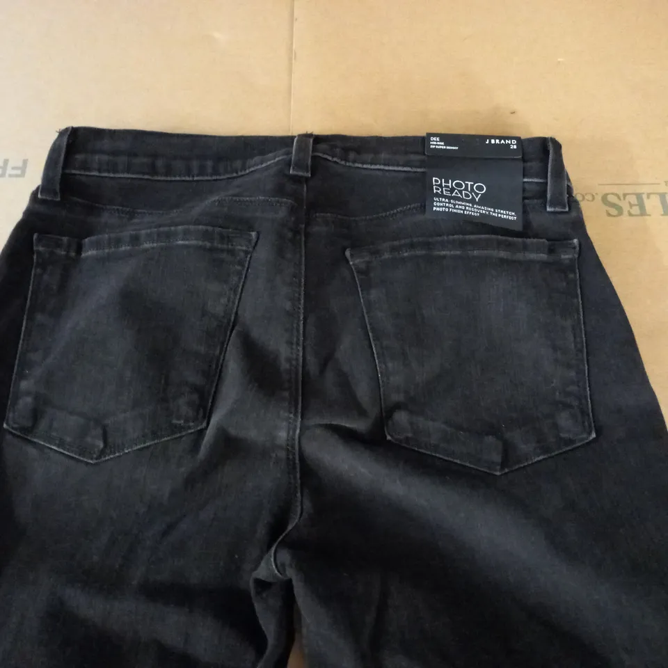 BRAND NEW J BRAND DEE MID RISE ZIP SUPER SKINNY JEANS IN BLACK - 28