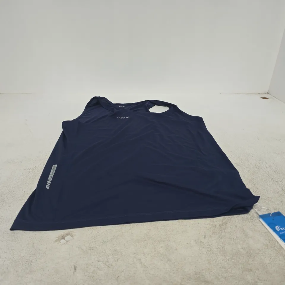 TLRUN RUNNING TANK TOP – NAVY, US S / UK S, 100% POLYESTER