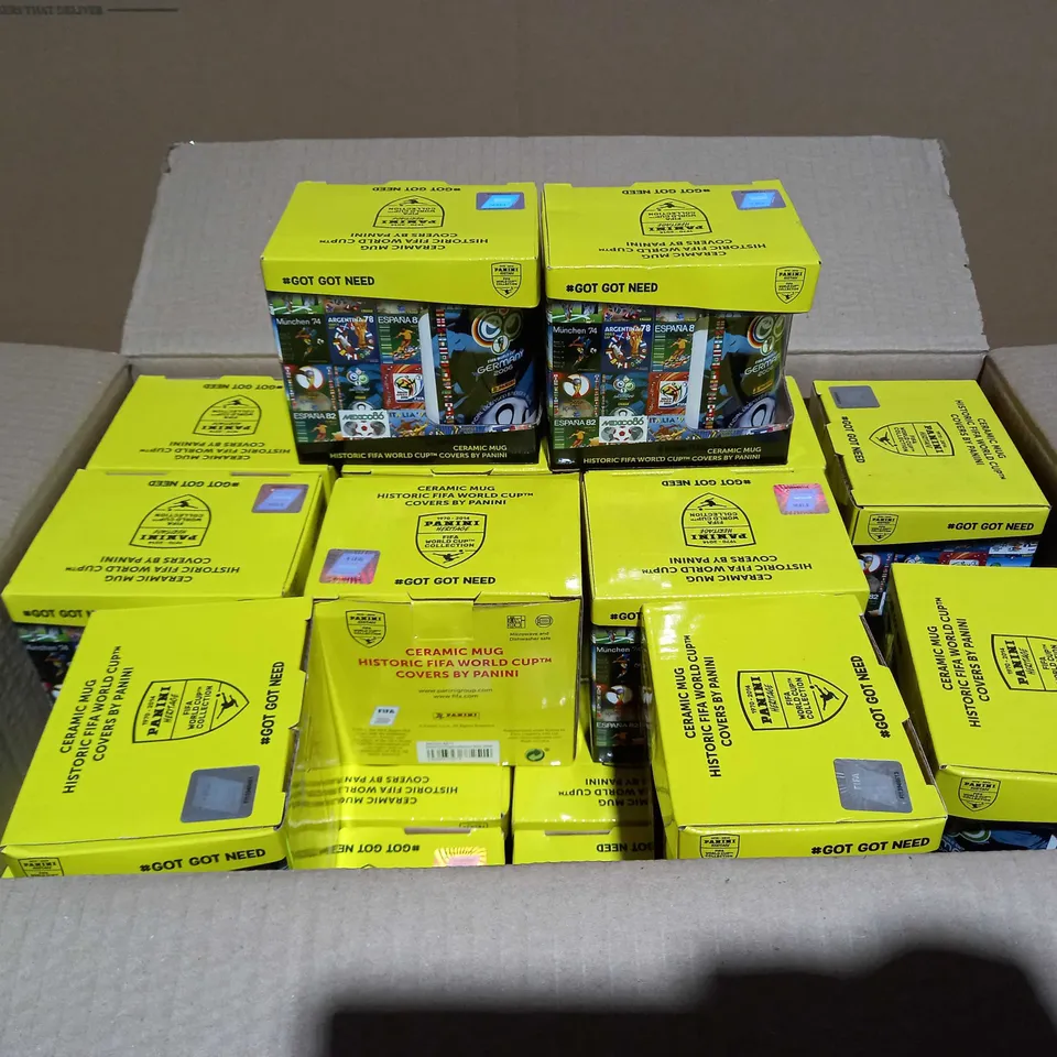 BOX OF APPROXIMATELY 25 GERMANY 2006 WORLD CUP PANINI CERAMIC MUGS	