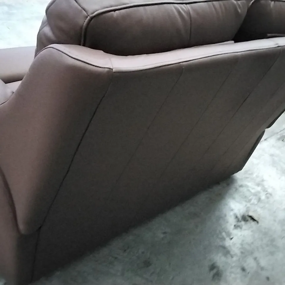 QUALITY BRITISH DESIGNER G PLAN MANUFACTURED KINGSBURY 2 SEATER SOFA - CAMBRIDGE CONKER LEATHER