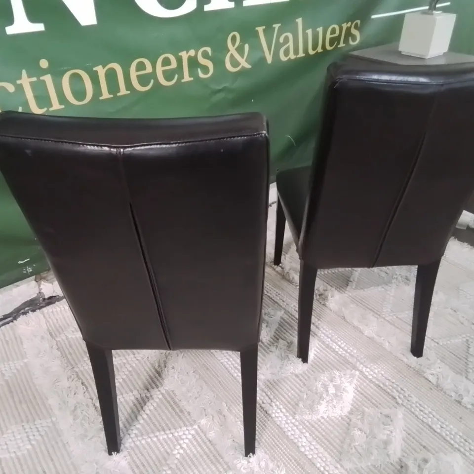 PAIR OF STONE INTERNATIONAL BROWN LEATHER DINING CHAIRS  RRP £598