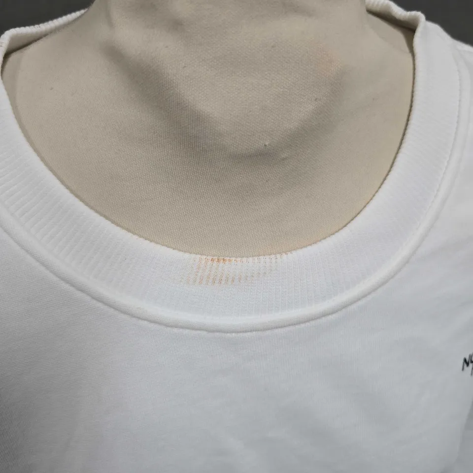 THE NORTH FACE PRINTED CREW NECK SWEATSHIRT IN WHITE SIZE S