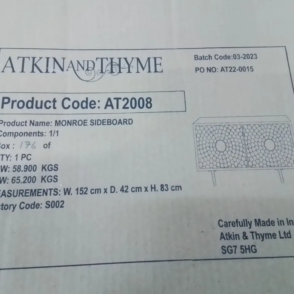 BOXED MONROE SIDEBOARD 