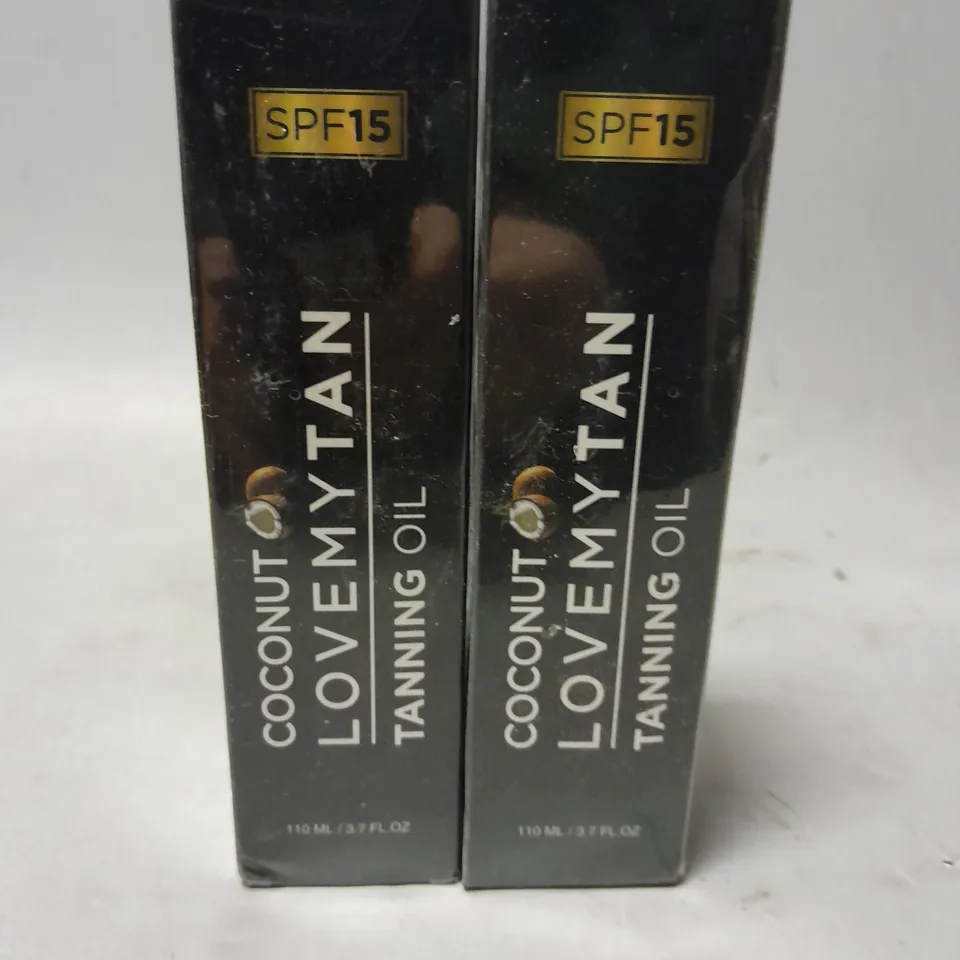 LOT OF 2 SEALED LOVE MY TAN COCONUT TANNING OIL SPF 15 110ML