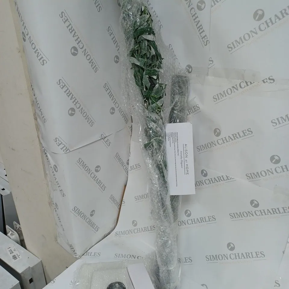 BOXED ALISON CORK 180CM PRE-LIT GREEN LEAF DETAIL INDOOR WILLOW TREE [COLLECTION ONLY]