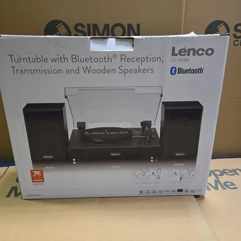 BOXED LENCO BLUETOOTH TURNTABLE WITH SPEAKERS LS-101BK