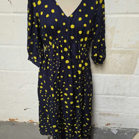 the white stuff lucy maxi dress - navy multi - size 10