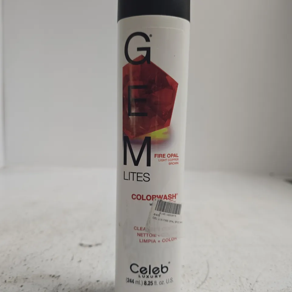 CELEB LUXURY GEM LITES COLORWASH – FIRE OPAL (LIGHT COPPER BROWN), 244 ML 