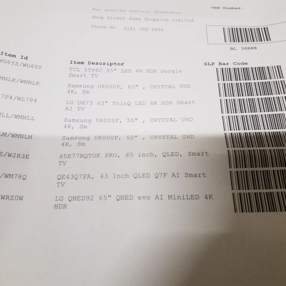 PALLET CONTAINING 8 DAMAGED TVS