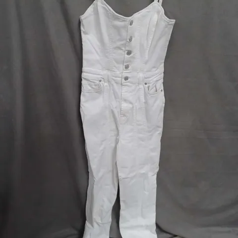 7 FOR ALL MANKIND BUSTIER JUMPSUIT IN WHITE SIZE M