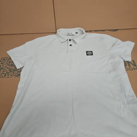 STONE ISLAND WHITE POLO SHIRT – SLIM FIT SIZE XL