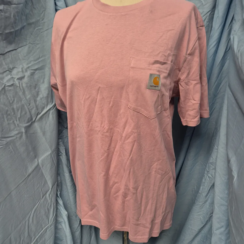 CARHARTT S/S POCKET T-SHIRT – HORTENSIA PINK, UK M