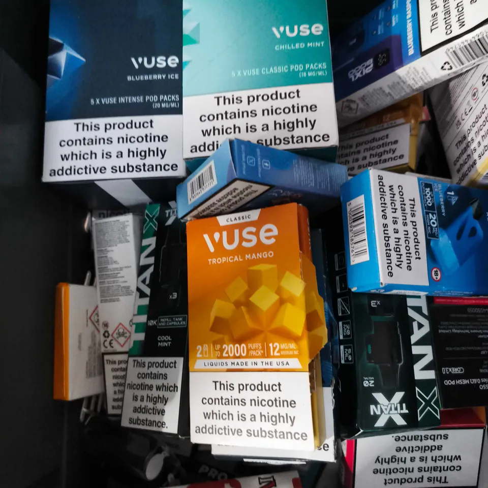 APPROXIMATELY 15 ASSORTED E-CIGARETTE AND VAPE PRODUCTS TO INCLUDE HAYATI, VUSE, IVG ETC