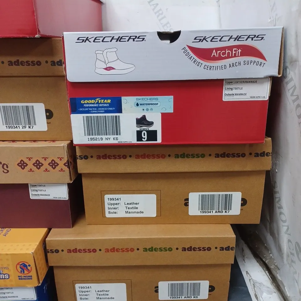 10 BOXED PAIRS OF SHOES IN VARIOUS SIZES BY SKETCHERS AND ADESSO 