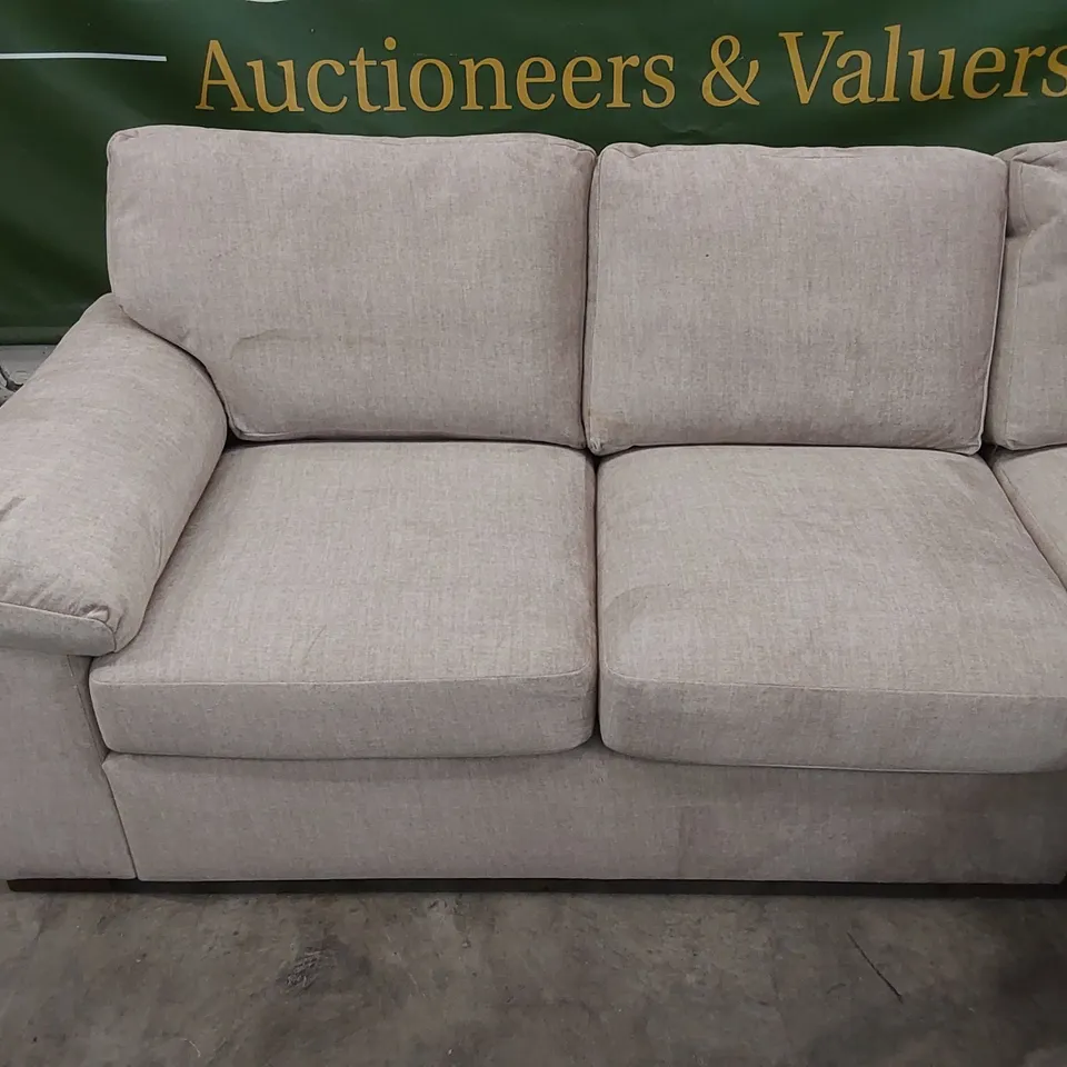 DESIGNER AMALFI FABRIC UPHOLSTERED CORNER CHAISE SOFA - BEIGE 