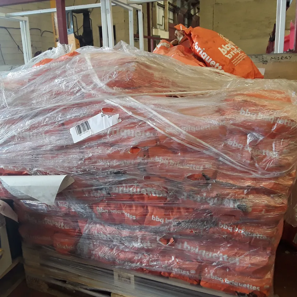 PALLET OF APPROXIMATELY 70 BAGS OF BBQ BRIQUETTES