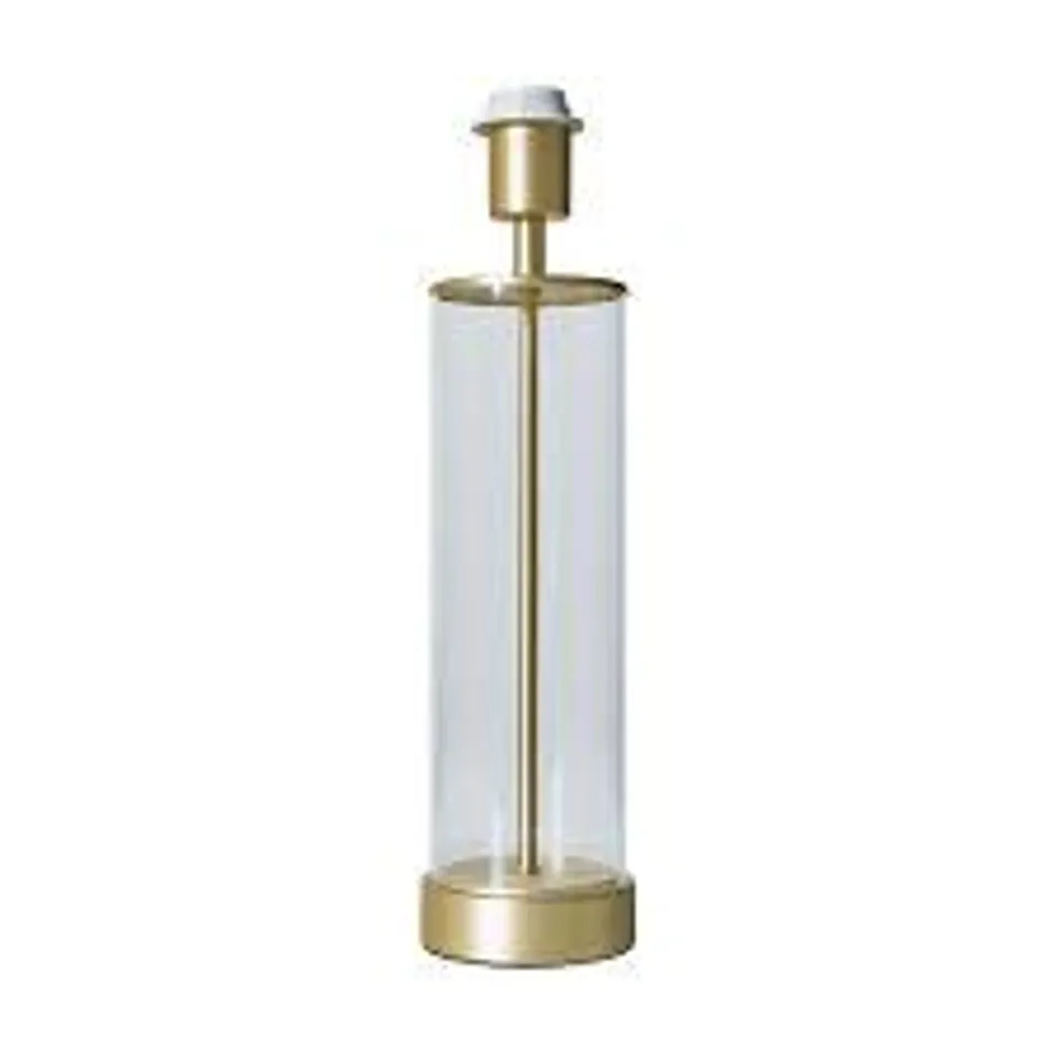 BOXED VALUELIGHTS BALAN CONTEMPORARY MATT GOLD AND CLEAR TUBE TABLE LAMP BASE