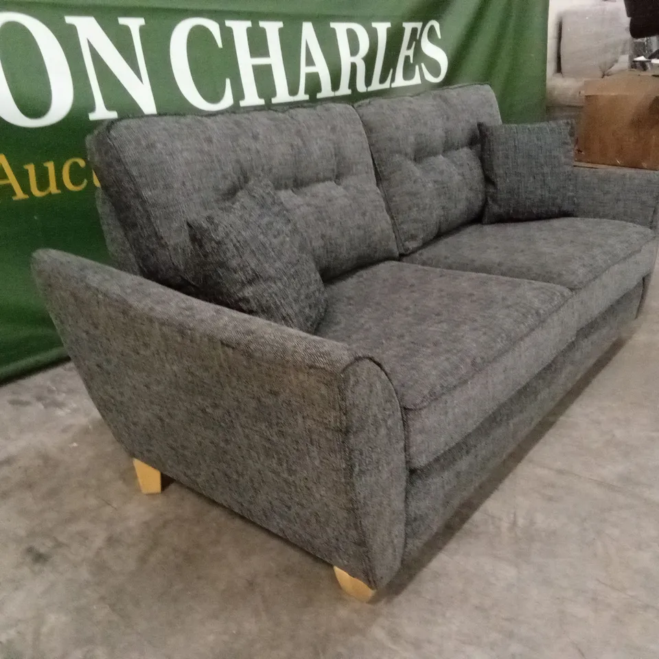 HALSTOW 3 SEATER FABRIC SOFA - CHARCOAL RRP £749