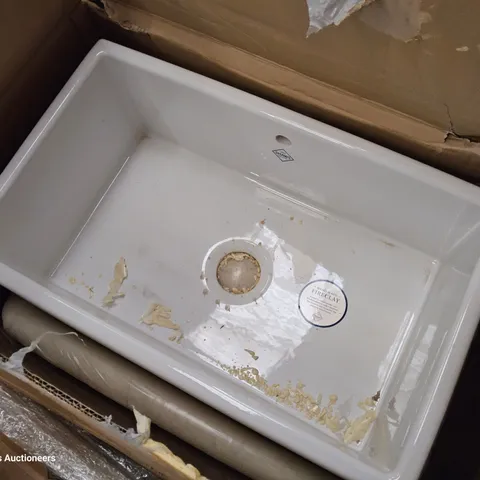 BOXED SHAWS SHAKER 800 THIN WALO WHITE CERAMIC SINK SCSH108WH