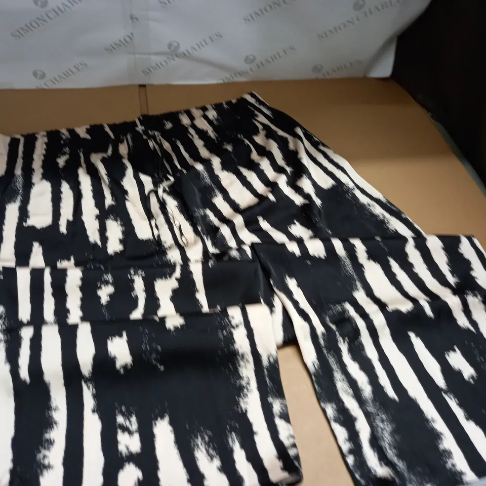TOPSHOP CURVE SATIN CORD WAIST WIDE LEG TROUSERS - UK 26