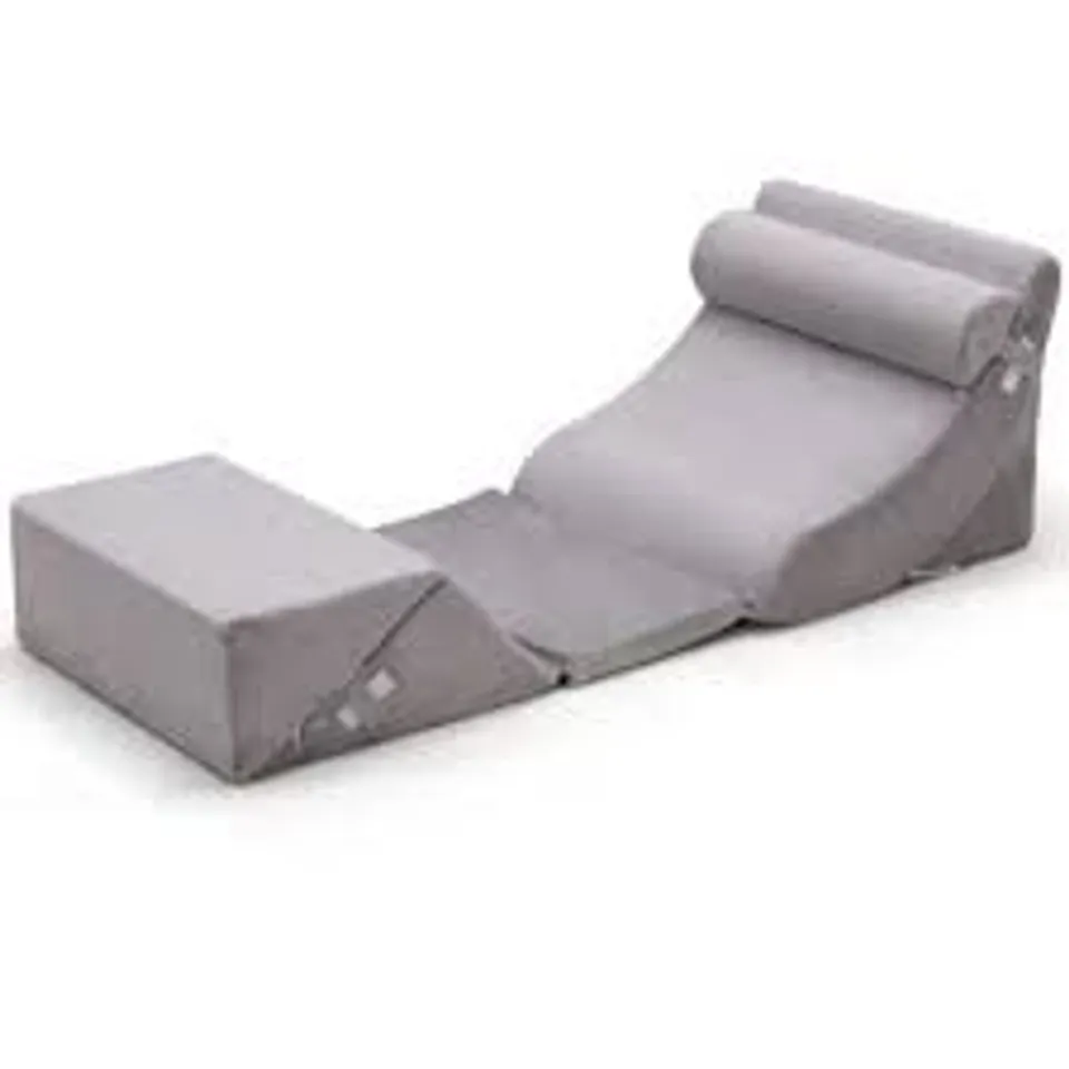 BOXED COSTWAY 6 PCS BED WEDGE PILLOW SET BACK SUPPORT PILLOW FOR NECK BACK & LEG PAIN RELIEF - GREY 