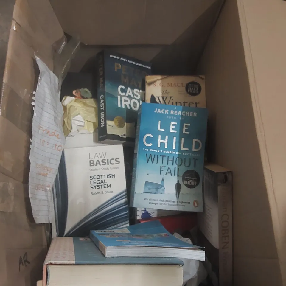 BOX CONTAINING A LARGE QUANTITY OF ASSORTED BOOKS