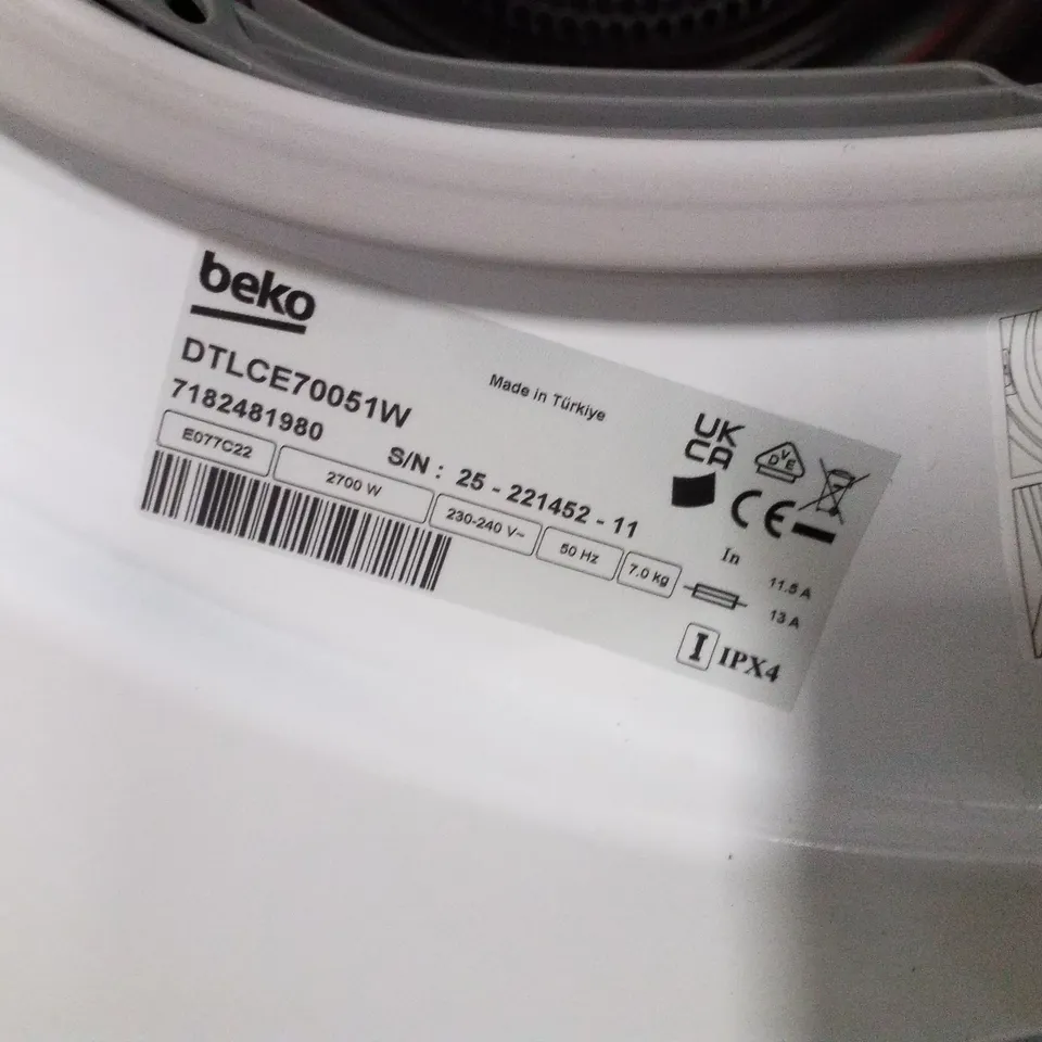 BEKO 7KG WHITE CONDENSER TUMBLE DRYER 