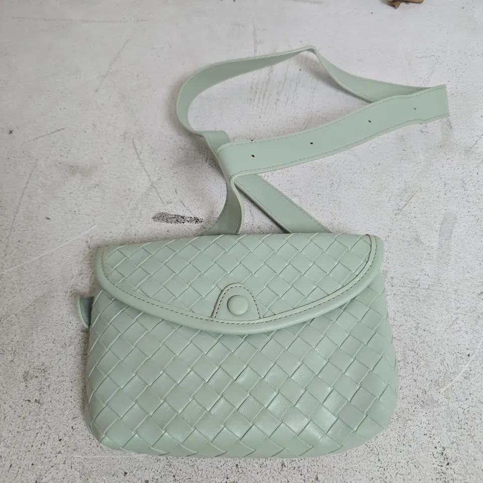 MINT GREEN WOVEN CROSSBODY BAG 