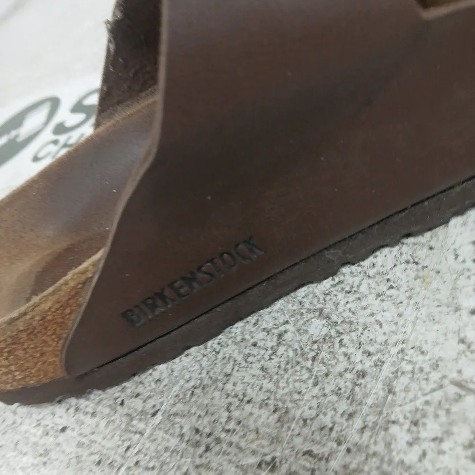 BIRKENSTOCK BROWN LEATHER SANDALS, DOUBLE BUCKLE – EU 43 (UK 9) MADE IN GERMANY