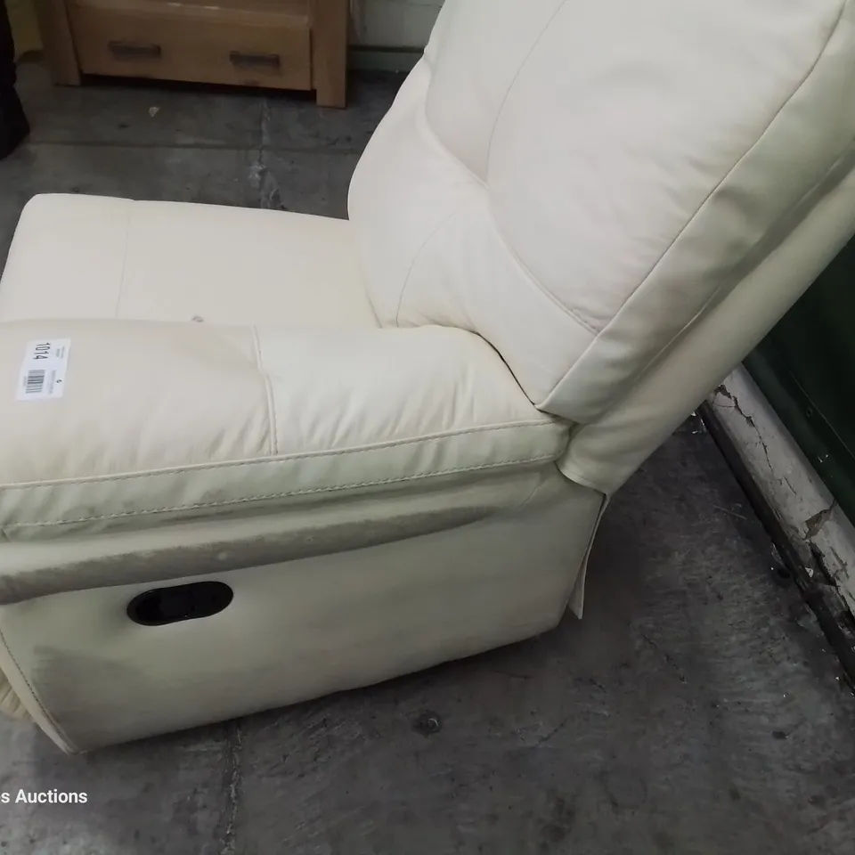 DESIGNER MILAN RHF SMALL END RECLINER UNIT BEIGE PLAIN STITCH