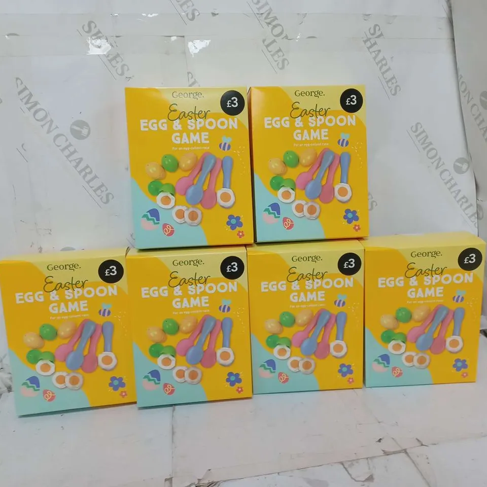 BOX OF 6 EGG AND SPOON EASTER GAME