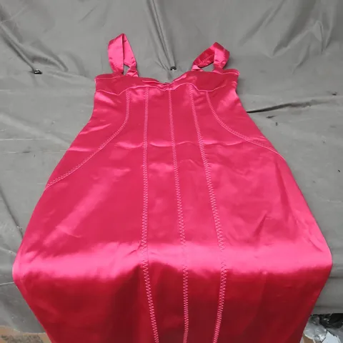 KAREN MILLEN PINK SATIN DRESS, UK 12 (US 8, EU 40)