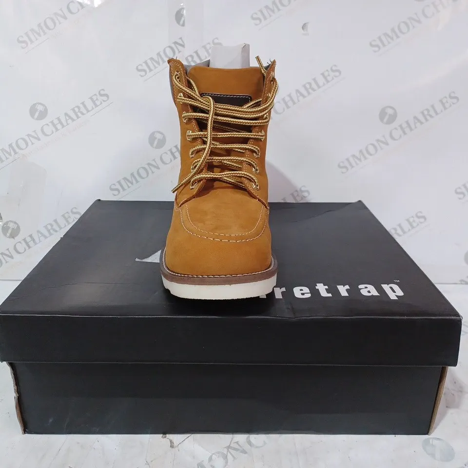 BOXED PAIR OF FIRETRAP BEDWORTH BOOTS IN TAN UK SIZE 7
