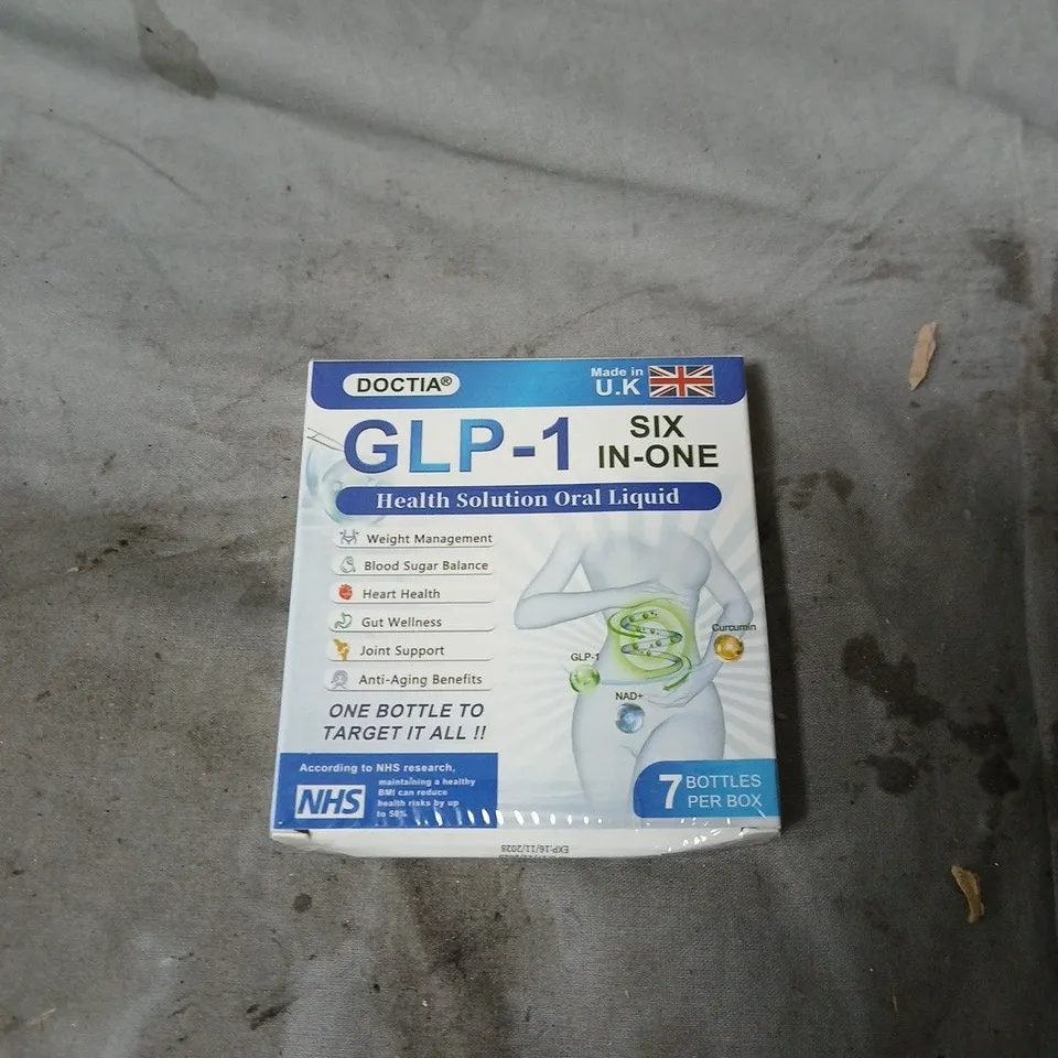 8 X DOCTIA GLP-1 SIX IN ONE HEALTH SOLUTION ORAL LIQUID – BOXED UK MADE, 7 BOTTLES PER BOX