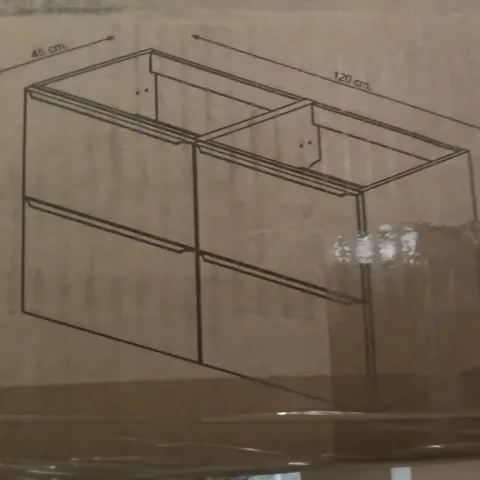 BOXED GOODHOME IMANDRA WALL MOUNTED DOUBLE BASIN CABINET 120×60×45CM