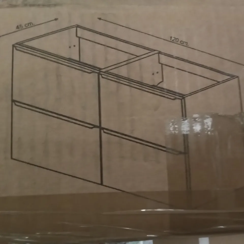 BOXED GOODHOME IMANDRA WALL MOUNTED DOUBLE BASIN CABINET 120×60×45CM