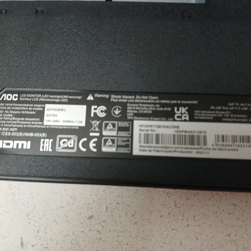 AOC LCD MONITOR – BLACK