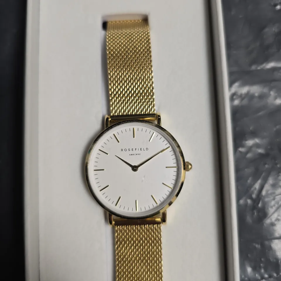 ROSEFIELD AMSTERDAM GOLD MESH WRISTWATCH – BOXED
