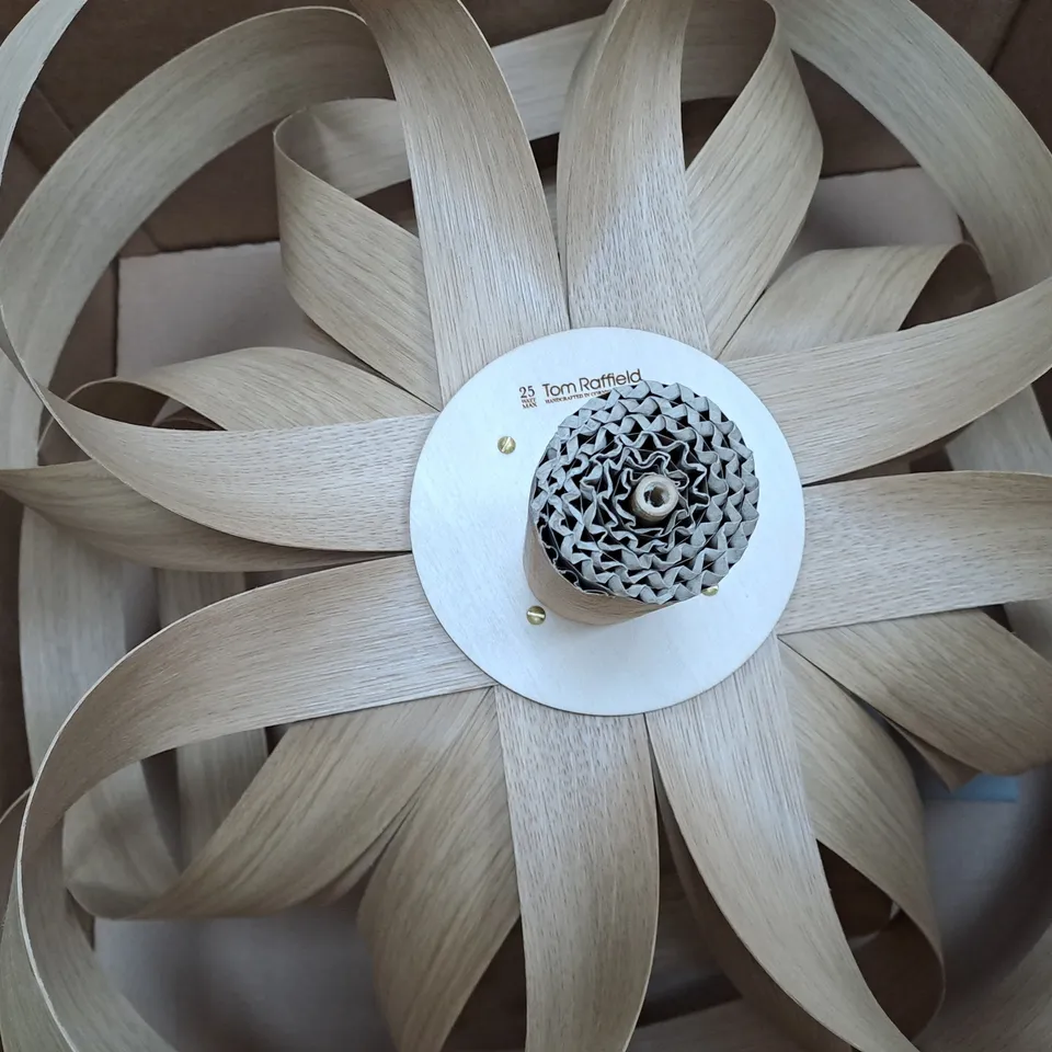 BOXED TOM RAFFIELD FLOOR PENDANT LIGHT IN WALNUT 