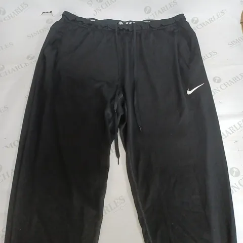 NIKE DRI FIT BLACK STRETCH TROUSERS - LARGE